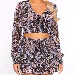 Fashion Nova spring skirt and blouse set